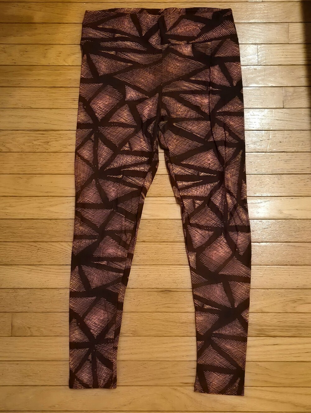 ​LuLaRoe Tall & Curvy TC Leggings Geometric Line Grid Warm Tones
